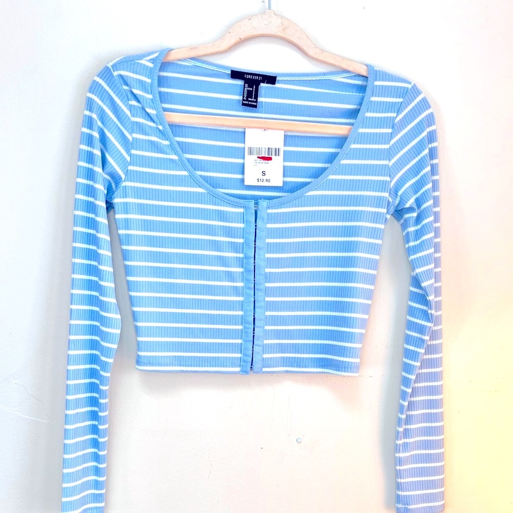 Forever 21 stripped corset style crop top
